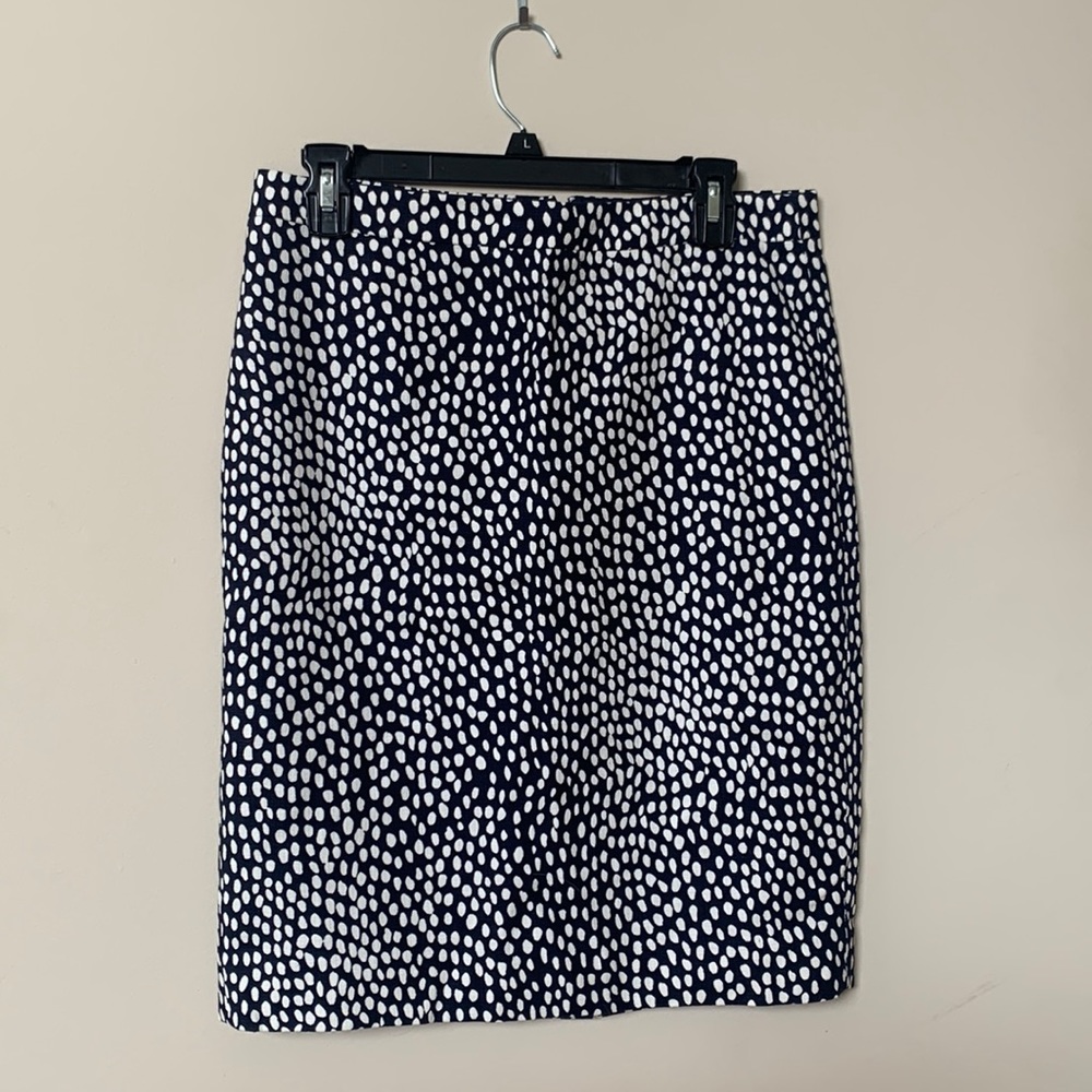 J. Crew Blue Patterned Pencil Skirt